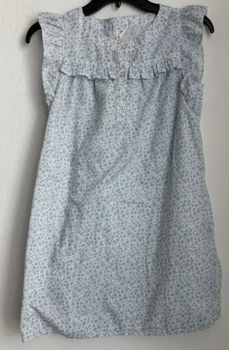 Crewcuts Sleepwear Girls Blue Floral Cottage Ditsy Night Gown Size 10